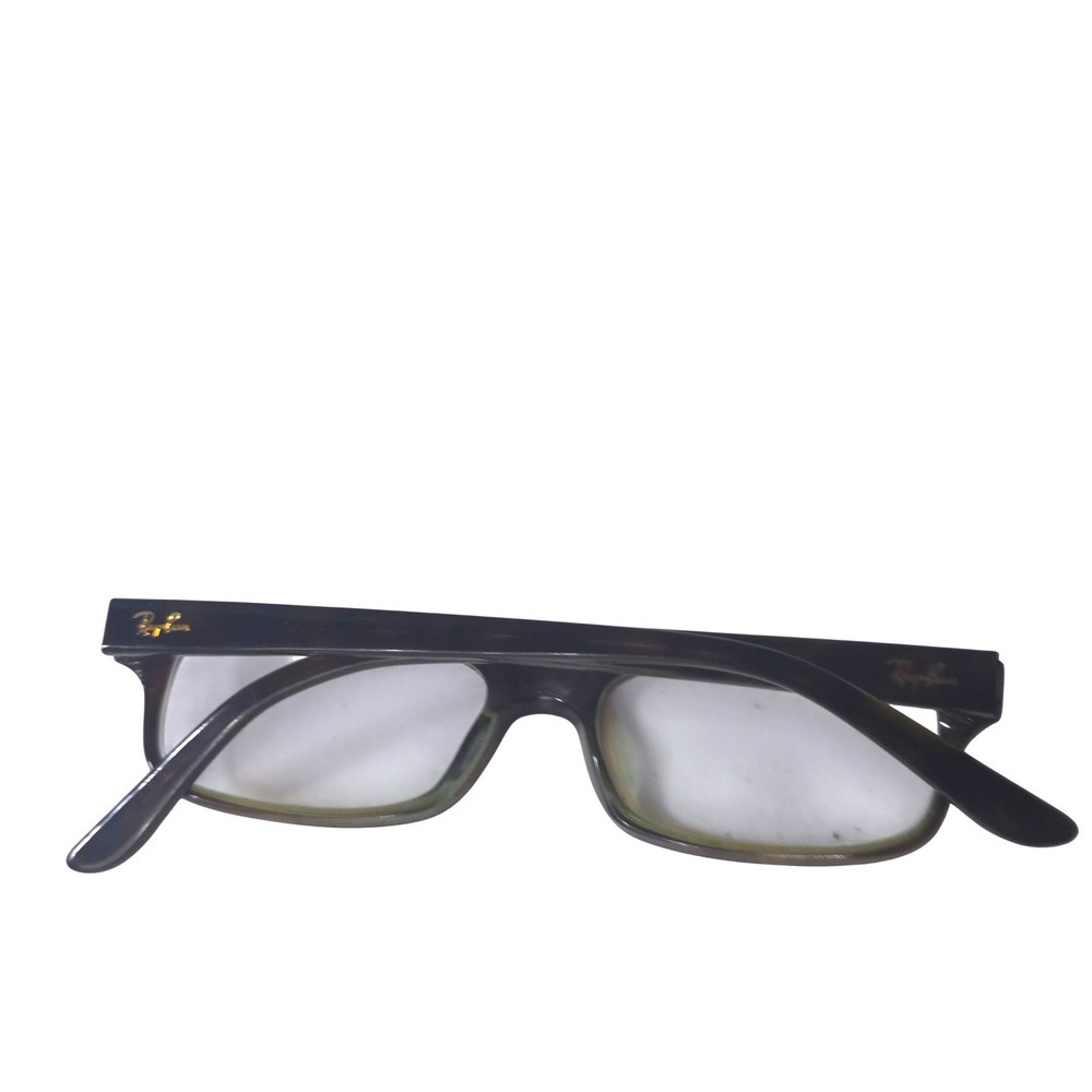Ray-Ban Rectangular Tortoise Shell Eyeglass Frame Gold Logo RB - Picture 5 of 7